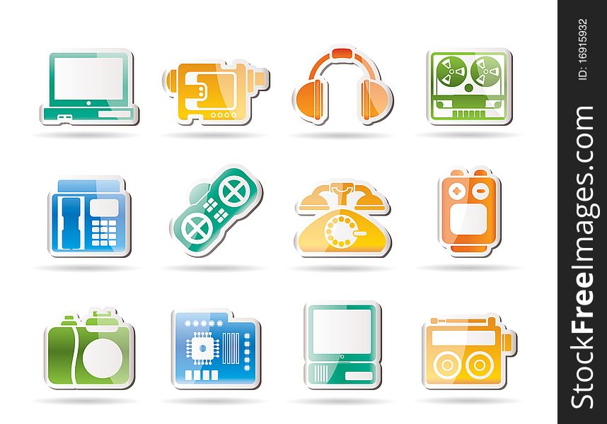 Media equipment icons - icon set