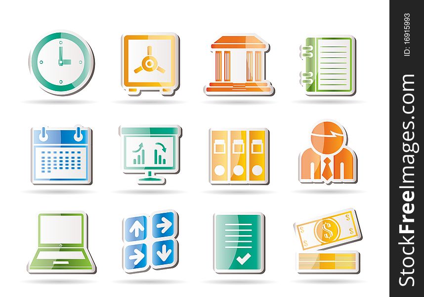 Business, finance and office icons - icon set