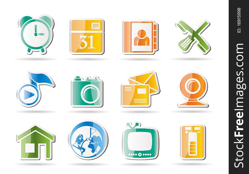 Mobile Phone And Computer Icons