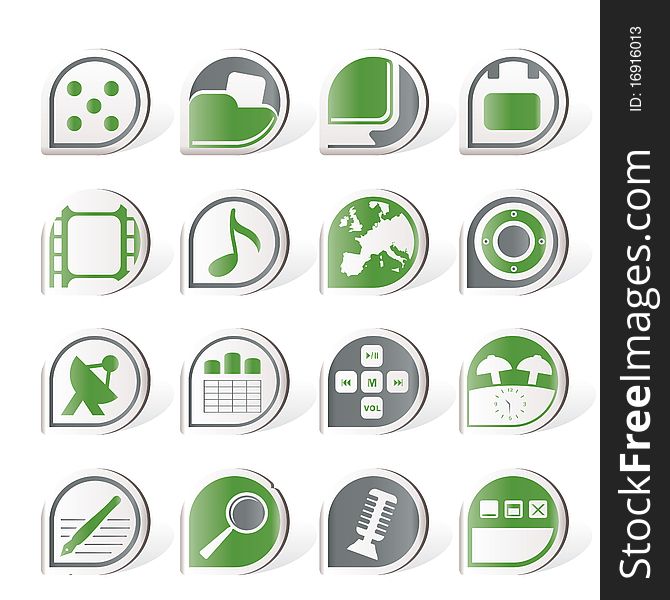 Simple Phone Performance, Internet and Office Icons - Vector Icon Set