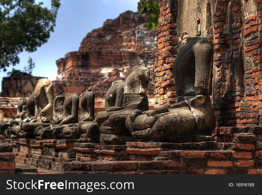 A row of buddha statue at Thailand Temple. A row of buddha statue at Thailand Temple