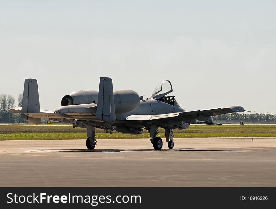 Heavily armored air force jet fighter rear view. Heavily armored air force jet fighter rear view