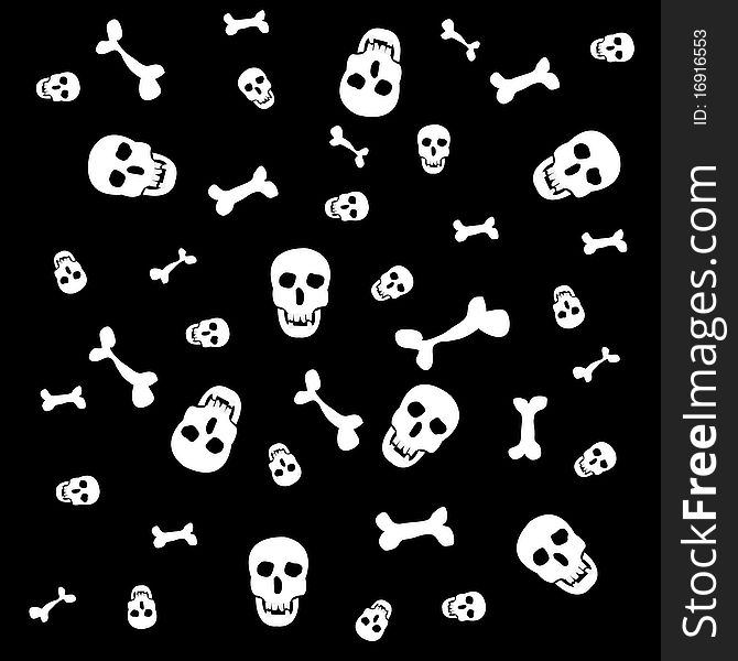 Background from human bones and skull