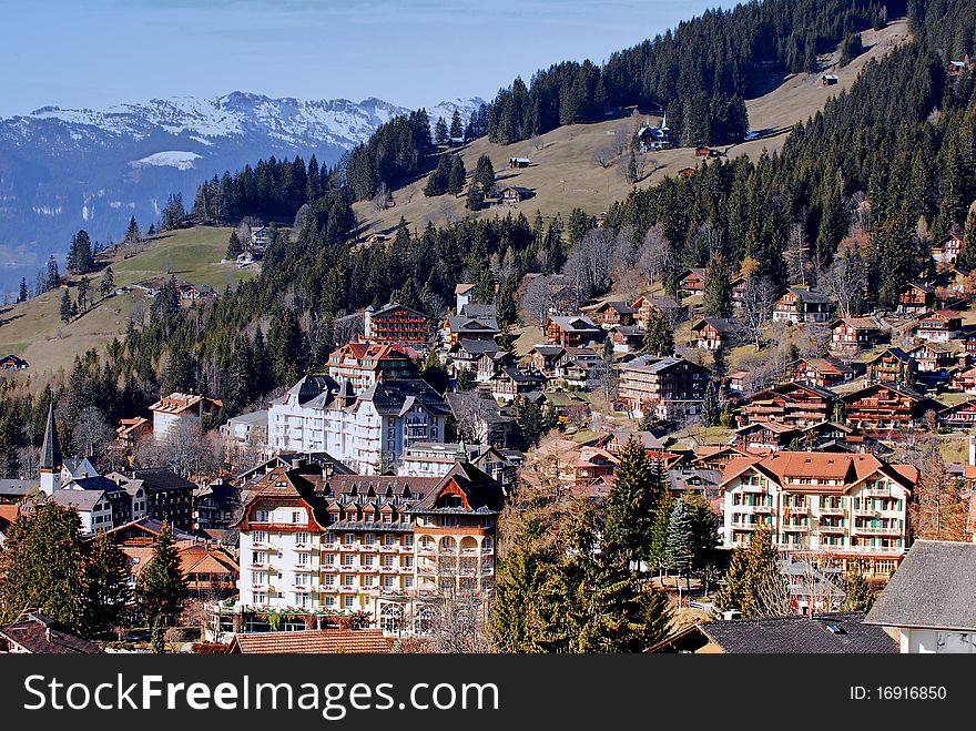 Swiss village in the Alps,Switzerland. Swiss village in the Alps,Switzerland.