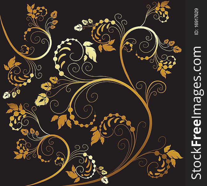 Background with fantasy gold flowers. Background with fantasy gold flowers
