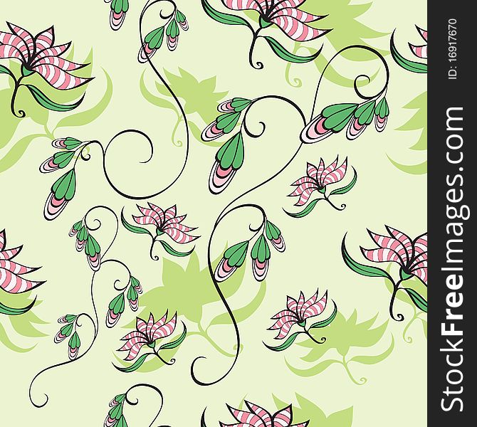 Seamless background wint flowers