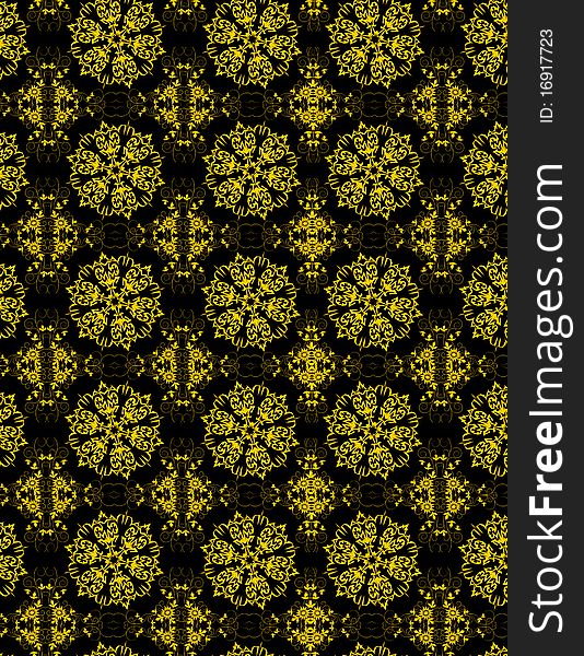 Flower pattern with black background