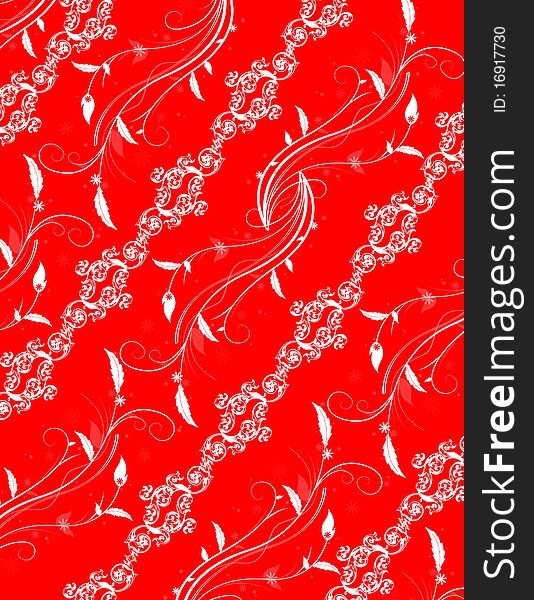 Leaf pattern with red background