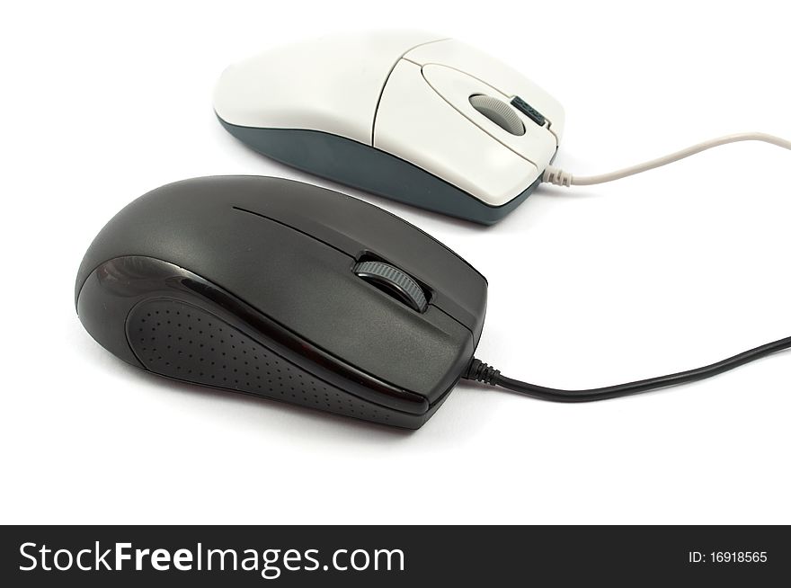 Computer mouse on white background