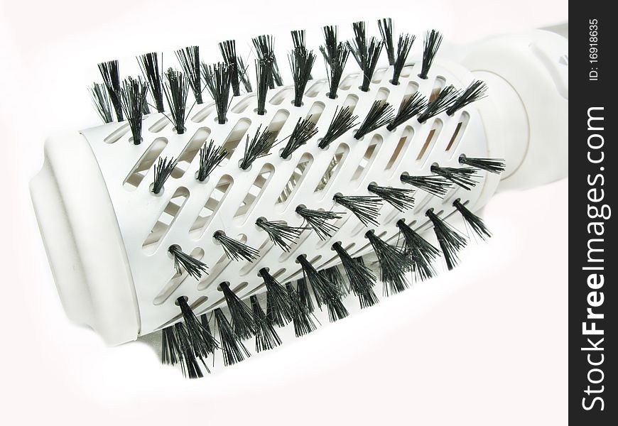 Hair brush electric dryer isolated. Hair brush electric dryer isolated