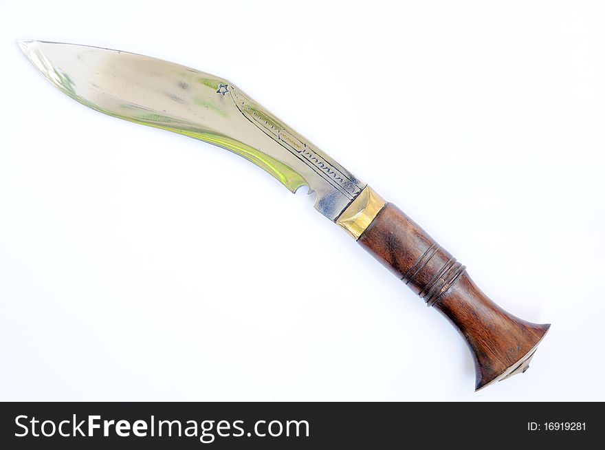 Big Nepal knife isolated on a white background