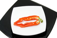 Pepper On A Plate Stock Photography