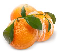 Ripe Mandarin With Green Leaf Stock Photography Ripe Mandarin With Green Leaf Stock Photography