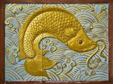 Fish Carve Gold Paint Royalty Free Stock Image Fish Carve Gold Paint Royalty Free Stock Image