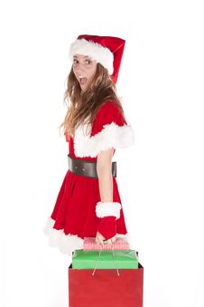 Mrs Santa With Bag Of Gifts Stock Photography Mrs Santa With Bag Of Gifts Stock Photography