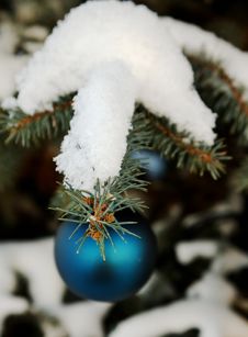 Christmas-tree Decoration Outdoor Royalty Free Stock Photos Christmas-tree Decoration Outdoor Royalty Free Stock Photos