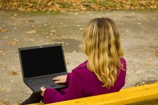 Girl With A Laptop Stock Photo Girl With A Laptop Stock Photo