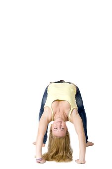 Sportive Girl Doing Bridge Royalty Free Stock Photos Sportive Girl Doing Bridge Royalty Free Stock Photos