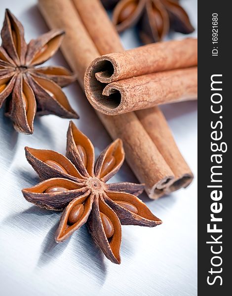 Cinnamon sticks and star anise