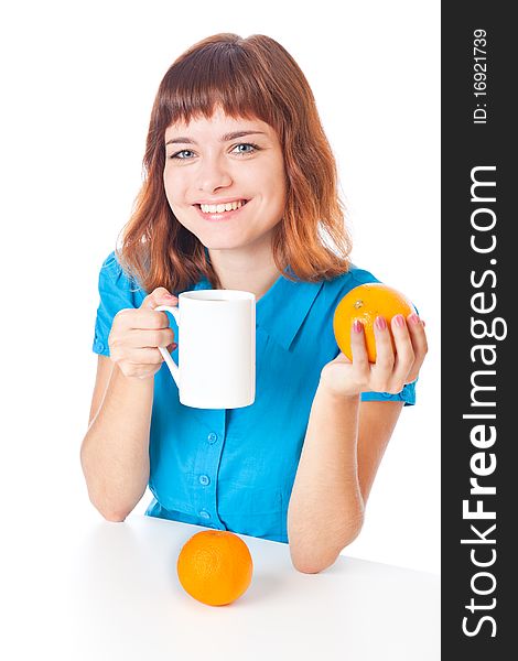 Teen-girl With Cup Of Coffee