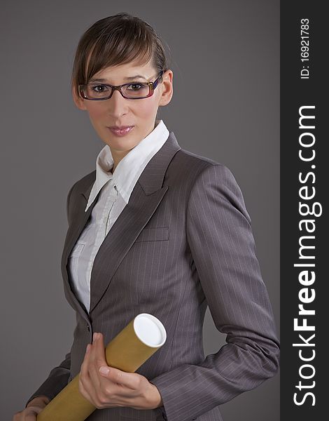 Business woman with glasses