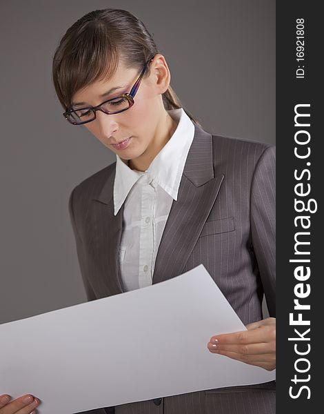 Business Woman With Document