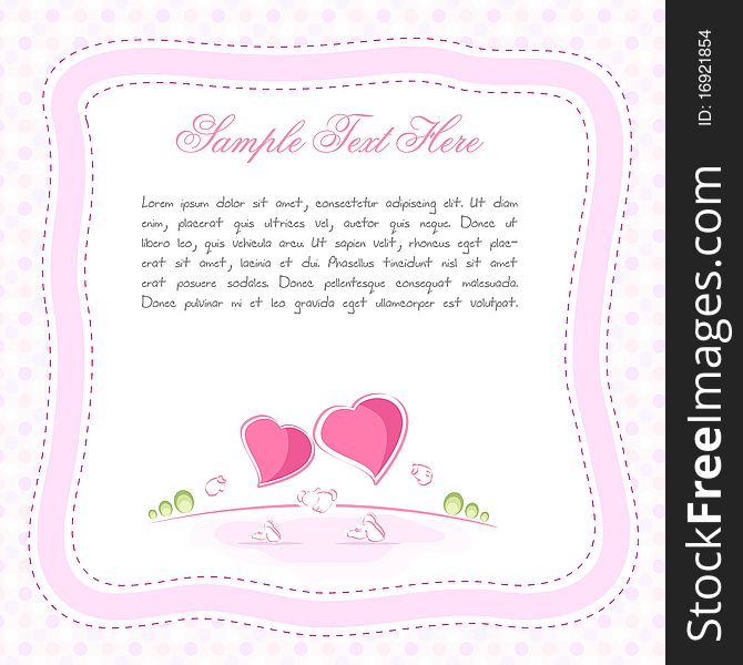 Illustration of valentine card with hearts