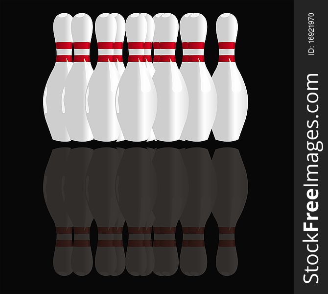 This image represents ten bowling pins