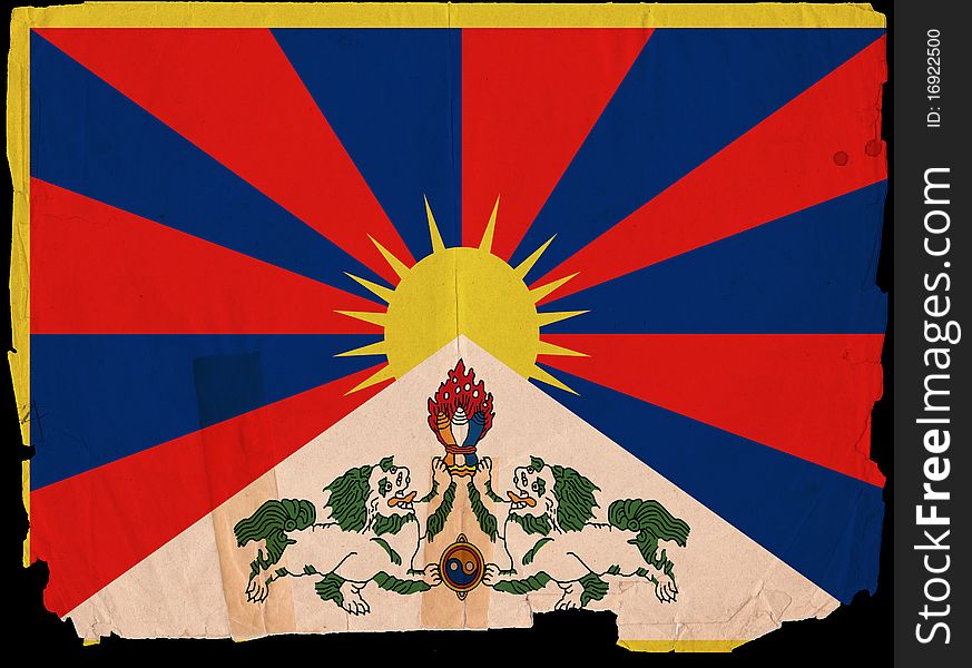 Old Vintage Flag Tibet