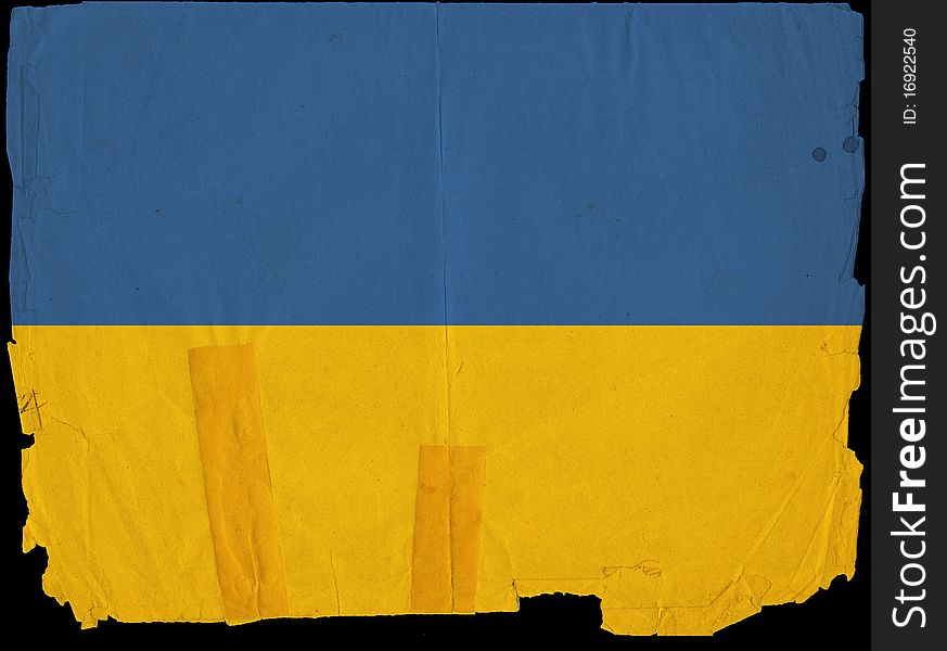 Old Vintage Flag Ukraine