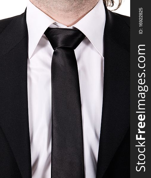 Closeup picture of a tie on a man with a suit. Closeup picture of a tie on a man with a suit