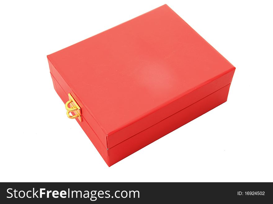 Isolated red box with key lock holder