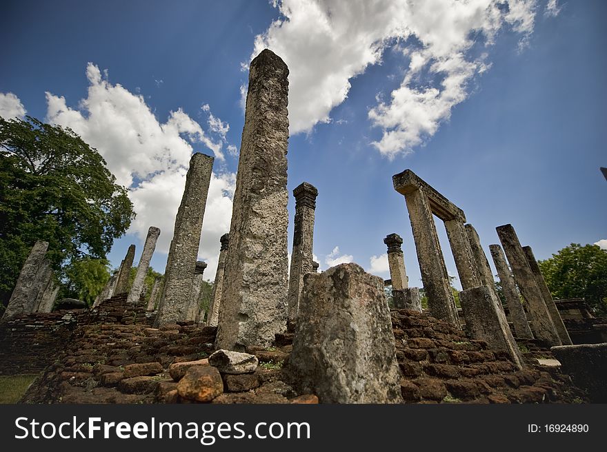 Ruins of royal place in Sri Lanka, Pollonaruwa district. Ruins of royal place in Sri Lanka, Pollonaruwa district