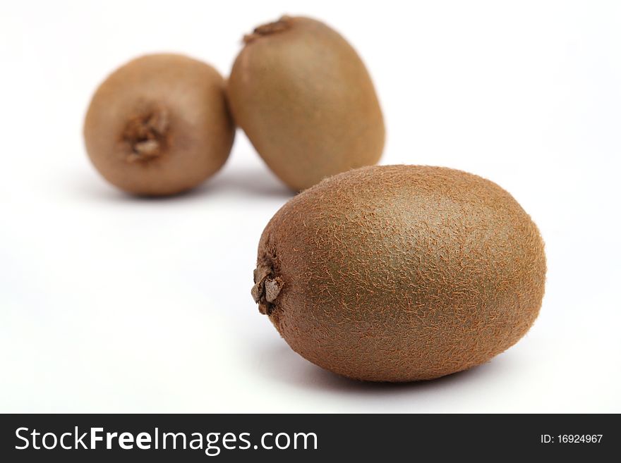 Focus a kiwi isolated on white background. Focus a kiwi isolated on white background