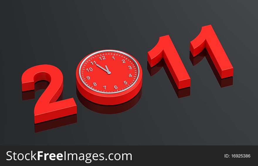 Red sign of five minutes to new year on black. Computer generated 3D photo rendering. Red sign of five minutes to new year on black. Computer generated 3D photo rendering.