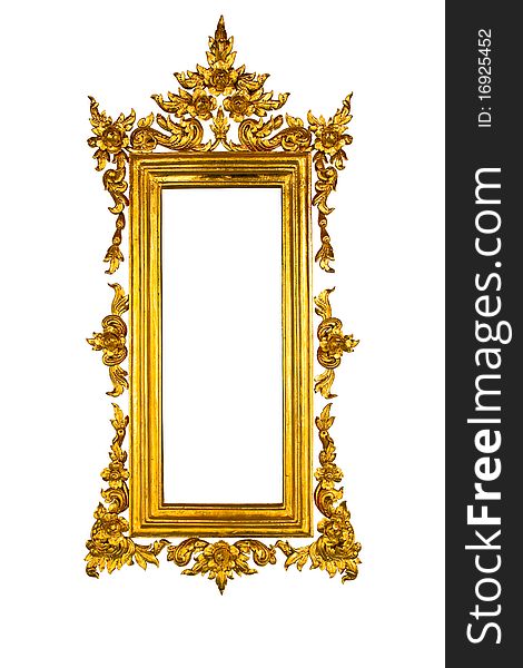 Golden Thai style square frame with beautiful Thai pattern