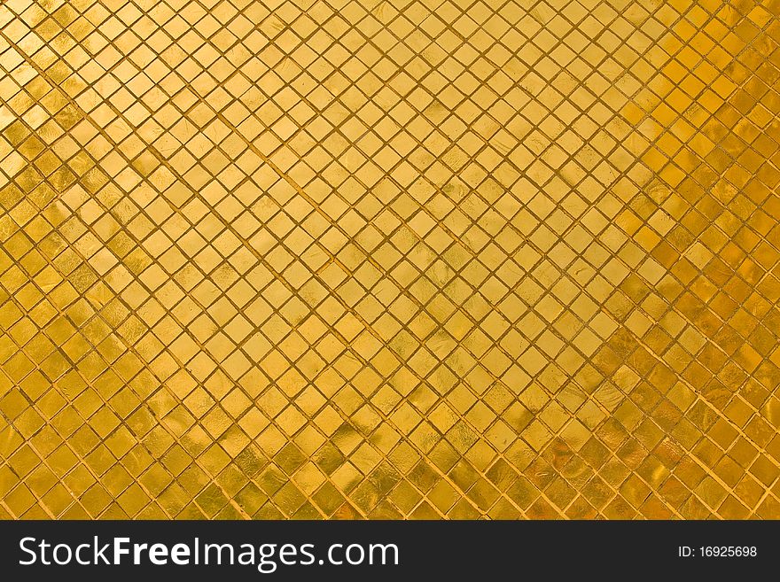 Golden tile texture with square block style