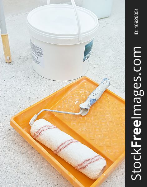 Painting Tools With Paint Bucket