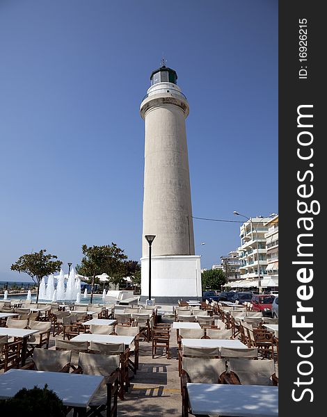 White lighthouse of Alexandroupolis, Greece