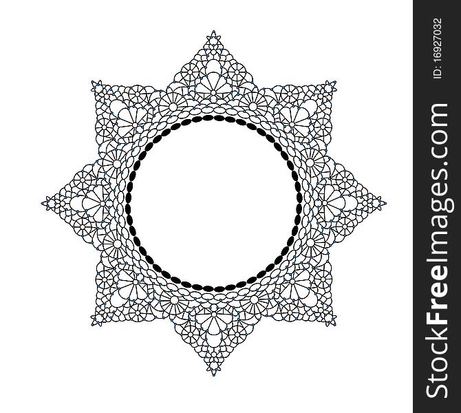 Isolated lace frame  on a white blackground