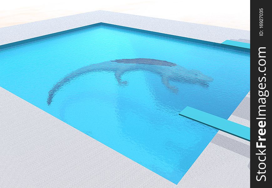 Alligator In The Swimming Pool