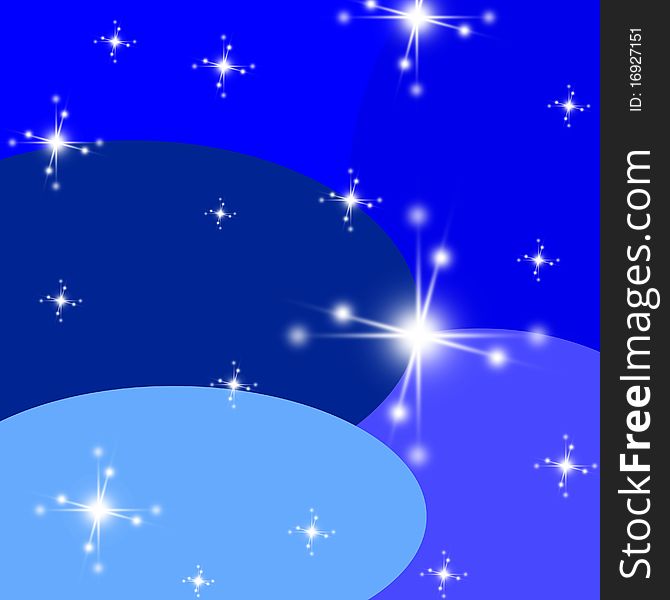 A blue gradation background with a lot of white stars dust. A blue gradation background with a lot of white stars dust