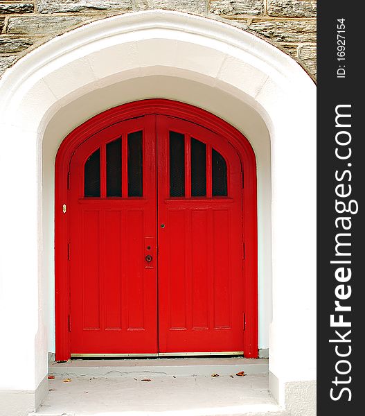 A red door on a local Philadelphia church. A red door on a local Philadelphia church