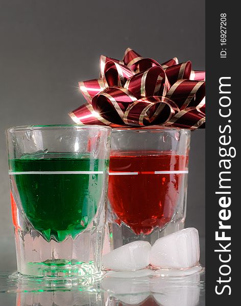 Celebrating Christmas With Holiday Colored Shots