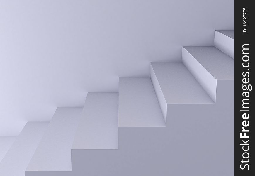 High resolution image. 3d render. White Ladder. Conceptual image.