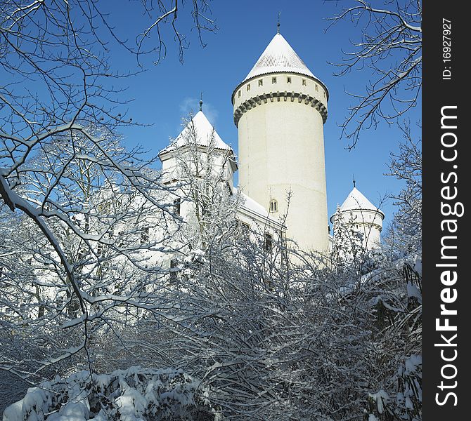 Konopiste chateau in winter, Czech Republic. Konopiste chateau in winter, Czech Republic