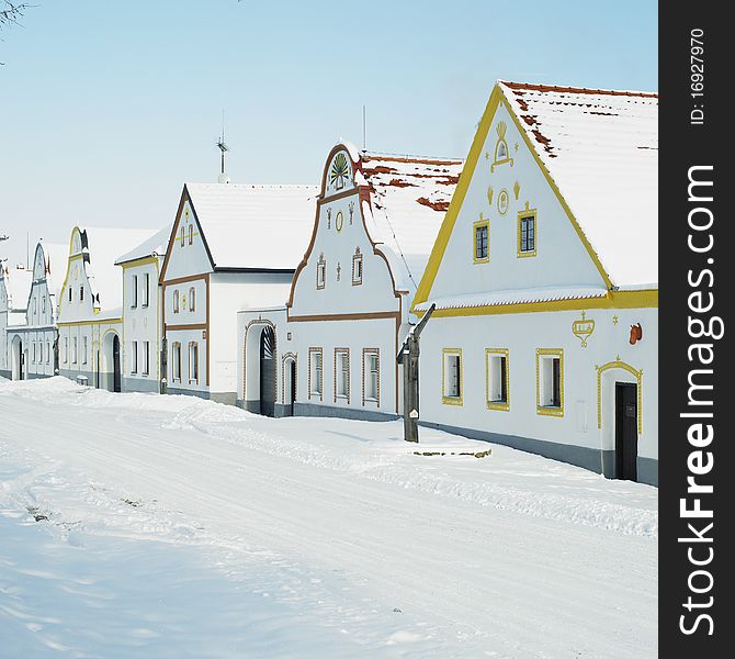 Holasovice in winter, Czech Republic