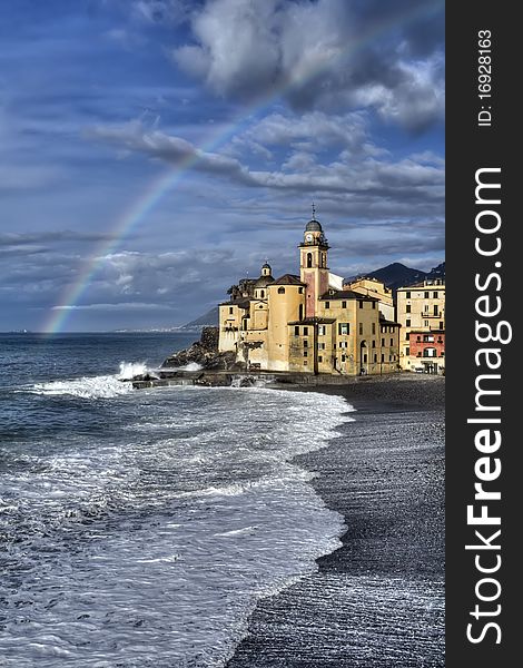 Camogli, and famous little fishing village in Liguria, Italy. Camogli, and famous little fishing village in Liguria, Italy