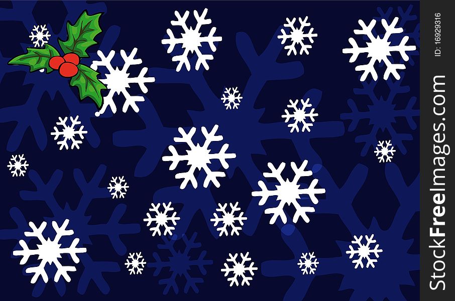 Snow flakes background on a blue background. Snow flakes background on a blue background