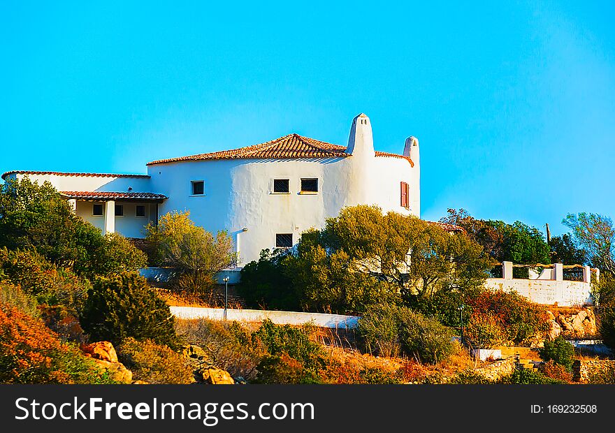 Baja Sardinia architecture and nature in Costa Smeralda reflex